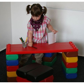 conjunto, estante, bloques, mega, lego, niños, ESDA, base, 🖍️ ¡Una tabla, mil usos! Hoy: mesa de dibujo. 🌈