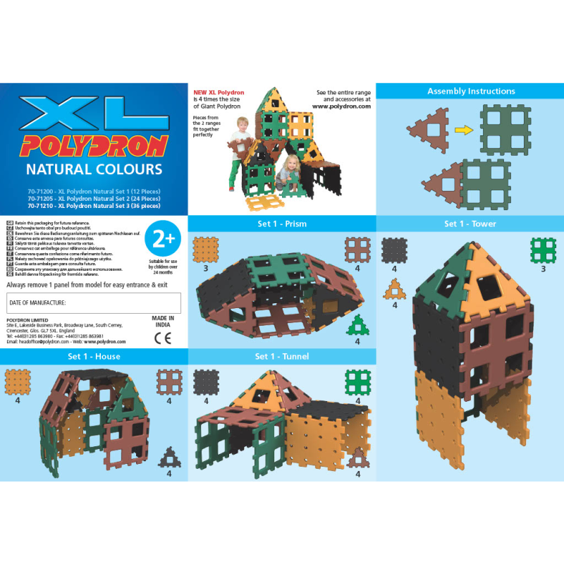 Ejemplos de placas Polydron XL, construcción de juguetes grandes, que puedo hacer con Polydron