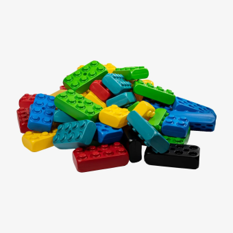 Media caja de bloques grandes de ESDA de los mismos bloques pero media caja