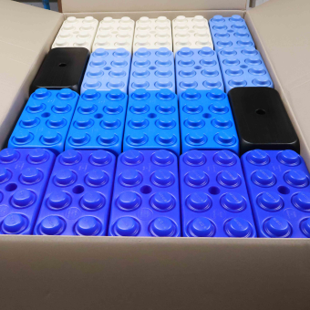 Conjunto Aqua con colores azules tranquilos. Grandes bloques de calidad.