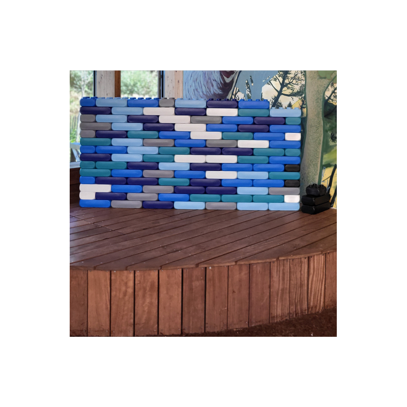 Conjunto Aqua con colores azules tranquilos.  Grandes bloques de calidad.